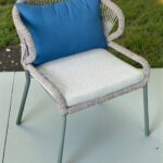 Patterned-Seat Outdoor Tub Chair