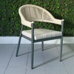 Red Diamond-Weave Outdoor Chair