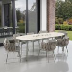 Luxury Braided Rope Dining Set with Oval Table
