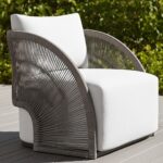 Wide-Base Textured Outdoor Armchair