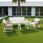 Navy Rope & Cotton Grey Lounge Chair Set