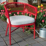 Wood-Top Handle Outdoor Lounge Chair