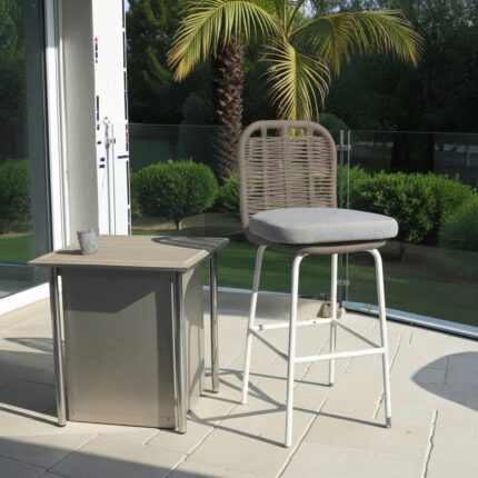 Red Woven High Stool with Soft Cushion