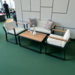 Modern Café Lounge Set with Wood Coffee Table